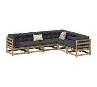 vidaXL Garden Sofa Set 6 Piece Outdoor Sofa Corner Sofa Impregnated Wood Pine