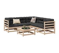vidaXL 6 Piece Patio Sofa Set Solid Wood Pine