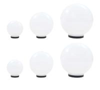 vidaXL 6 Piece LED Bowl Lamp Set Spherical 20/30/40 cm PMMA