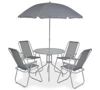 vidaXL 6 Piece Outdoor Dining Set Steel and Textilene Grey