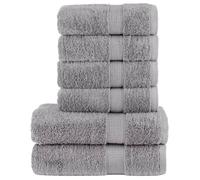 (grey) vidaXL Premium Towel Set 6 Piece Absorbent Shower Towel Bath Towels 600 gsm