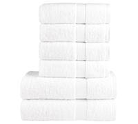 vidaXL 6 Piece Premium Towel Set SOLUND White 600 gsm NEW