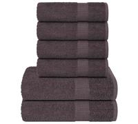 vidaXL 6 Piece Towel Set "FROGN" Anthracite 360 gsm