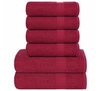 vidaXL 6 Piece Towel Set "FROGN" Bordeaux 360 gsm