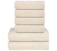 vidaXL 6 Piece Towel Set "FROGN" Cream 360 gsm