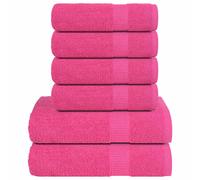 vidaXL 6 Piece Towel Set "FROGN" Pink 360 gsm