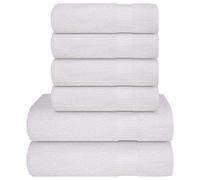 vidaXL 6 Piece Towel Set "FROGN" White 360 gsm
