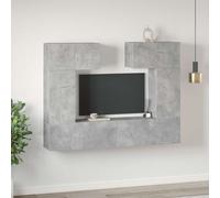 vidaXL 6 Piece TV Cabinet Set Concrete Grey Engineered Wood