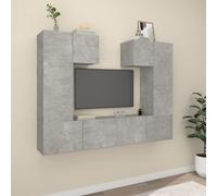 Vidaxl 6 Piece Tv Cabinet Set Concrete Grey Engineered Wood