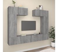 vidaXL 6 Piece TV Cabinet Set Grey Sonoma Engineered Wood