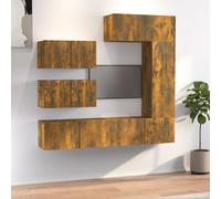 vidaXL 6 Piece TV Cabinet Set Smoked Oak Engineered Wood