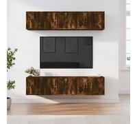 vidaXL 6 Piece TV Cabinet Set Smoked Oak Engineered Wood