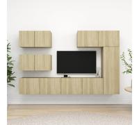 vidaXL TV Cabinet Set 6 Piece Sonoma Oak Engineered Wood Hanging TV Cabinet