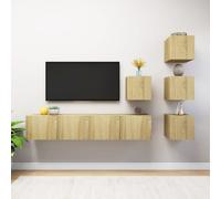 vidaXL 6 Piece TV Cabinet Set Sonoma Oak Engineered Wood