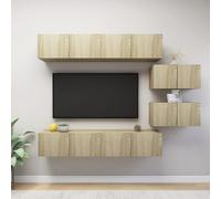 vidaXL 6 Piece TV Cabinet Set Sonoma Oak Engineered Wood
