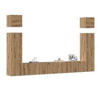 vidaXL 6 Piece TV Cabinet Set Wall-mounted Artisan Oak Engineered Wood