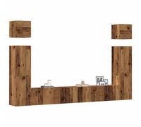 vidaXL 6 Piece TV Cabinet Set Wall-mounted Old Wood Engineered Wood