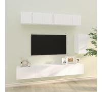 vidaXL 6 Piece TV Cabinet Set White Engineered Wood