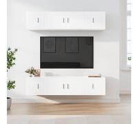 vidaXL 6 Piece TV Cabinet Set White Engineered Wood