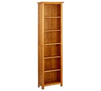 vidaXL 6-Tier Bookcase 52x22x180 cm Solid Oak Wood