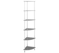 vidaXL 6-Tier Shelf Black 30x30x160 cm Tempered Glass