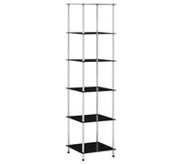 Vidaxl 6-Tier Shelf Black 40X40X160 Cm Tempered Glass