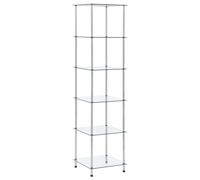 vidaXL 6-Tier Shelf Transparent 40x40x160 cm Tempered Glass