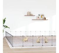 Vidaxl 60-Panel Pet Cage With Door Black 525X525X35 Cm Steel