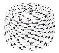 vidaXL 6mm x 100m White Boat Rope - Versatile Braided Polyester Rope, UV & Abrasion Resistant, High Strength Low Stretch, for Marine & Industrial Applications