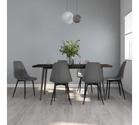 vidaXL 6x Dining Chairs Grey PP Home Kitchen Modern Dinner Chair Seating Seat