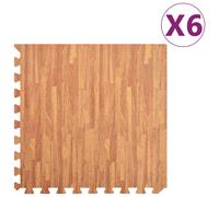 vidaXL 6x Floor Mats Wood Grain EVA Foam Puzzle Exercise Sport Equipment Mats