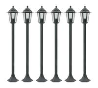 vidaXL 6x Garden Post Lights E27 110cm Aluminium Dark Green Patio Lamp Lantern