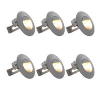 vidaXL 6x Outdoor LED Wall Lights 5W Silver Round Garden Patio Lighting Lamp