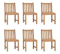 vidaXL 6x Solid Teak Wood Garden Chairs Outdoor Furniture Garden Seating