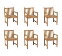 1/2/4/6/8x Solid Teak Wood Outdoor Chair Terrace Patio Yard Armchair vidaXL
