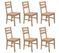 vidaXL 6x Solid Wood Acacia Dining Chairs Kitchen Living Room Furniture Seat