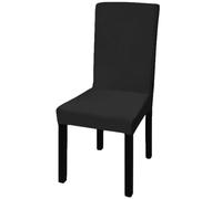 vidaXL 6x Straight Stretchable Chair Cover Black Universal Seat Slipcover