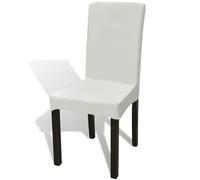 vidaXL 6x Straight Stretchable Chair Cover Cream Universal Seat Slipcover