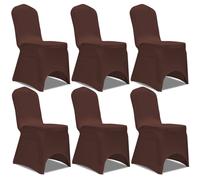 vidaXL 6x Stretch Chair Cover Brown Party Wedding Banquet Conference Protector
