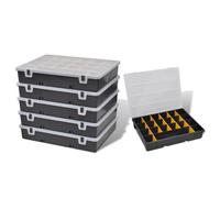 vidaXL 6x Tool Storage Box Plastic Garage Workshop Sort Case Cabinet Organiser