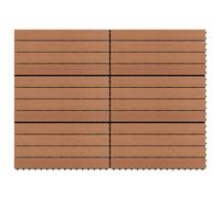 vidaXL 6x WPC Tiles Brown Decking Pool Interlocking Floor Bathrooms Pool Spa