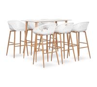 vidaXL 7 Piece Bar Set White