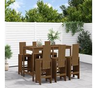 (honey brown pine) vidaXL Garden Bar Set Outdoor Bar Table Set Bar Stool 7 Piece Solid Wood Pine