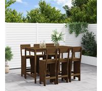 Garden Bar Set Outdoor Bar Table Set Bar Stool 7 Piece Solid Wood Pine vidaXL