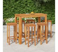 vidaXL 7 Piece Garden Dining Set Solid Wood Acacia, Brown