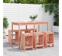 Garden Bar Set Outdoor Bar Table Set Bar Stool 7 Piece Solid Wood Pine vidaXL