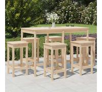 vidaXL 7 Piece Garden Bar Set Solid Wood Pine