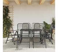 Garden Dining Set Outdoor Table and Chair Set Anthracite Metal Mesh vidaXL