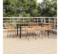 vidaXL 7 Piece Garden Dining Set Poly Rattan