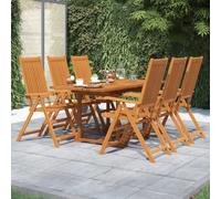 vidaXL 7 Piece Garden Dining Set Solid Wood Acacia 120-170 cm